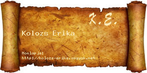 Kolozs Erika névjegykártya